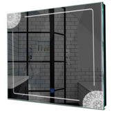 Specchio LED Quadrato | Pulsante touch | Luce bianca fredda - Reyze Serie Good Vibes Modello 7