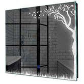 Specchio LED Quadrato | Pulsante touch | Luce bianca fredda - Reyze Serie Good Vibes Modello 8