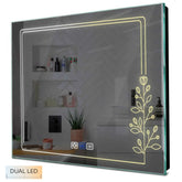 Specchio LED Quadrato | Pulsanti touch | Funzione anti-appannamento | Temperatura di colore regolabile - Reyze Serie Good Vibes Modello 2