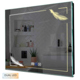 Specchio LED Quadrato | Pulsanti touch | Funzione anti-appannamento | Temperatura di colore regolabile - Reyze Serie Good Vibes Modello 3