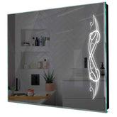 Specchio LED Quadrato | Controllo tramite interruttore a muro | Luce bianca fredda - Reyze Serie Good Vibes Modello 6