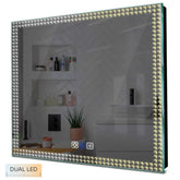 Specchio LED Quadrato | Pulsanti touch | Funzione anti-appannamento | Temperatura di colore regolabile - Reyze Serie Official Modello 6
