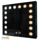 Specchio LED Quadrato | Pulsanti touch | Funzione anti-appannamento | Temperatura di colore regolabile - Reyze Serie Salono Modello 6