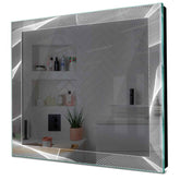 Specchio LED Quadrato | Controllo tramite interruttore a muro | Luce bianca fredda - Reyze Serie Simetria Modello 2