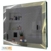 Specchio LED Quadrato | Pulsanti touch | Funzione anti-appannamento | Temperatura di colore regolabile - Reyze Serie Simetria Modello 2