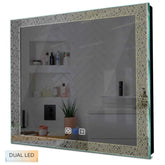 Specchio LED Quadrato | Pulsanti touch | Funzione anti-appannamento | Temperatura di colore regolabile - Reyze Serie Simetria Modello 5
