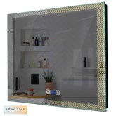 Specchio LED Quadrato | Pulsanti touch | Funzione anti-appannamento | Temperatura di colore regolabile - Reyze Serie Simetria Modello 7