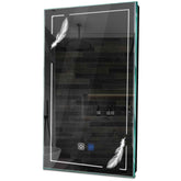 Specchio LED Verticale | Pulsanti touch | Funzione anti-appannamento | Luce bianca fredda - Reyze Serie Good Vibes Modello 2