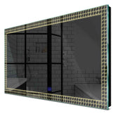 Specchio LED Rettangolare | Pulsante touch | Luce bianca calda - Reyze Serie Official Modello 3