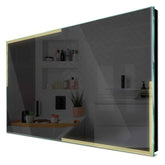 Specchio LED Rettangolare | Controllo tramite interruttore a muro | Luce bianca calda - Reyze Serie Edge Modello 2
