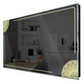 Specchio LED Rettangolare | Controllo tramite interruttore a muro | Luce bianca calda - Reyze Serie Good Vibes Modello 7