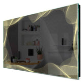 Specchio LED Rettangolare | Controllo tramite interruttore a muro | Luce bianca calda - Reyze Serie Simetria Modello 3