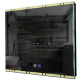 Specchio LED Quadrato | Pulsanti touch | Funzione anti-appannamento | Luce bianca calda - Reyze Serie Edge Modello 3