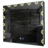 Specchio LED Quadrato | Pulsanti touch | Funzione anti-appannamento | Luce bianca calda - Reyze Serie Edge Modello 4