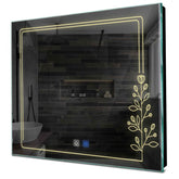 Specchio LED Quadrato | Pulsanti touch | Funzione anti-appannamento | Luce bianca calda - Reyze Serie Good Vibes Modello 3