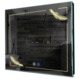Specchio LED Quadrato | Pulsanti touch | Funzione anti-appannamento | Luce bianca calda - Reyze Serie Good Vibes Modello 2