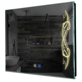 Specchio LED Quadrato | Pulsanti touch | Funzione anti-appannamento | Luce bianca calda - Reyze Serie Good Vibes Modello 6