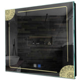 Specchio LED Quadrato | Pulsanti touch | Funzione anti-appannamento | Luce bianca calda - Reyze Serie Good Vibes Modello 7