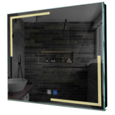 Specchio LED Quadrato | Pulsanti touch | Funzione anti-appannamento | Luce bianca calda - Reyze Serie Minimal Modello 2