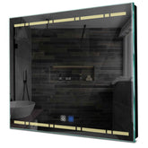 Specchio LED Quadrato | Pulsanti touch | Funzione anti-appannamento | Luce bianca calda - Reyze Serie Minimal Modello 3