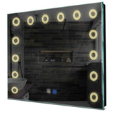 Specchio LED Quadrato | Pulsanti touch | Funzione anti-appannamento | Luce bianca calda - Reyze Serie Minimal Modello 4