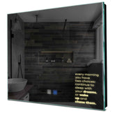 Specchio LED Quadrato | Pulsanti touch | Funzione anti-appannamento | Luce bianca calda - Reyze Serie Motivated Modello 2