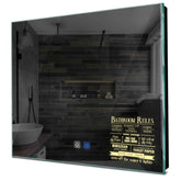 Specchio LED Quadrato | Pulsanti touch | Funzione anti-appannamento | Luce bianca calda - Reyze Serie Motivated Modello 5