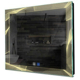 Specchio LED Quadrato | Pulsanti touch | Funzione anti-appannamento | Luce bianca calda - Reyze Serie Simetria Modello 2
