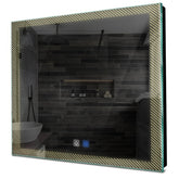 Specchio LED Quadrato | Pulsanti touch | Funzione anti-appannamento | Luce bianca calda - Reyze Serie Simetria Modello 7