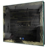Specchio LED Quadrato | Pulsanti touch | Funzione anti-appannamento | Luce bianca calda - Reyze Serie Simetria Modello 8