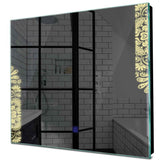 Specchio LED Quadrato | Pulsante touch | Luce bianca calda - Reyze Serie Good Vibes Modello 4