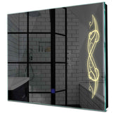 Specchio LED Quadrato | Pulsante touch | Luce bianca calda - Reyze Serie Good Vibes Modello 6