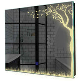 Specchio LED Quadrato | Pulsante touch | Luce bianca calda - Reyze Serie Good Vibes Modello 8