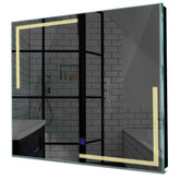 Specchio LED Quadrato | Pulsante touch | Luce bianca calda - Reyze Serie Minimal Modello 2