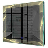 Specchio LED Quadrato | Pulsante touch | Luce bianca calda - Reyze Serie Simetria Modello 2