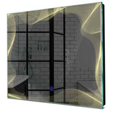 Specchio LED Quadrato | Pulsante touch | Luce bianca calda - Reyze Serie Simetria Modello 3