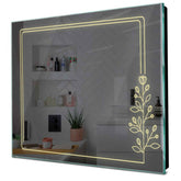 Specchio LED Quadrato | Controllo tramite interruttore a muro | Luce bianca calda - Reyze Serie Good Vibes Modello 3