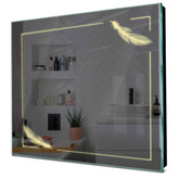 Specchio LED Quadrato | Controllo tramite interruttore a muro | Luce bianca calda - Reyze Serie Good Vibes Modello 2