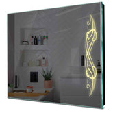 Specchio LED Quadrato | Controllo tramite interruttore a muro | Luce bianca calda - Reyze Serie Good Vibes Modello 6