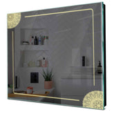 Specchio LED Quadrato | Controllo tramite interruttore a muro | Luce bianca calda - Reyze Serie Good Vibes Modello 7