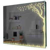 Specchio LED Quadrato | Controllo tramite interruttore a muro | Luce bianca calda - Reyze Serie Good Vibes Modello 8