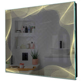 Specchio LED Quadrato | Controllo tramite interruttore a muro | Luce bianca calda - Reyze Serie Simetria Modello 3