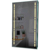 Specchio LED Verticale | Controllo tramite interruttore a muro | Luce bianca calda - Reyze Serie Minimal Modello 3