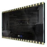 Specchio LED Rettangolare | Pulsanti touch | Funzione anti-appannamento | Luce bianca calda - Reyze Serie Edge Modello 6