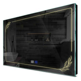 Specchio LED Rettangolare | Pulsanti touch | Funzione anti-appannamento | Luce bianca calda - Reyze Serie Good Vibes Modello 1