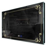 Specchio LED Rettangolare | Pulsanti touch | Funzione anti-appannamento | Luce bianca calda - Reyze Serie Good Vibes Modello 5