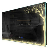 Specchio LED Rettangolare | Pulsanti touch | Funzione anti-appannamento | Luce bianca calda - Reyze Serie Good Vibes Modello 8