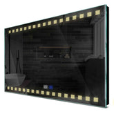 Specchio LED Rettangolare | Pulsanti touch | Funzione anti-appannamento | Luce bianca calda - Reyze Serie Minimal Modello 6