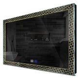Specchio LED Rettangolare | Pulsanti touch | Funzione anti-appannamento | Luce bianca calda - Reyze Serie Official Modello 7