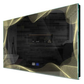 Specchio LED Rettangolare | Pulsanti touch | Funzione anti-appannamento | Luce bianca calda - Reyze Serie Simetria Modello 3